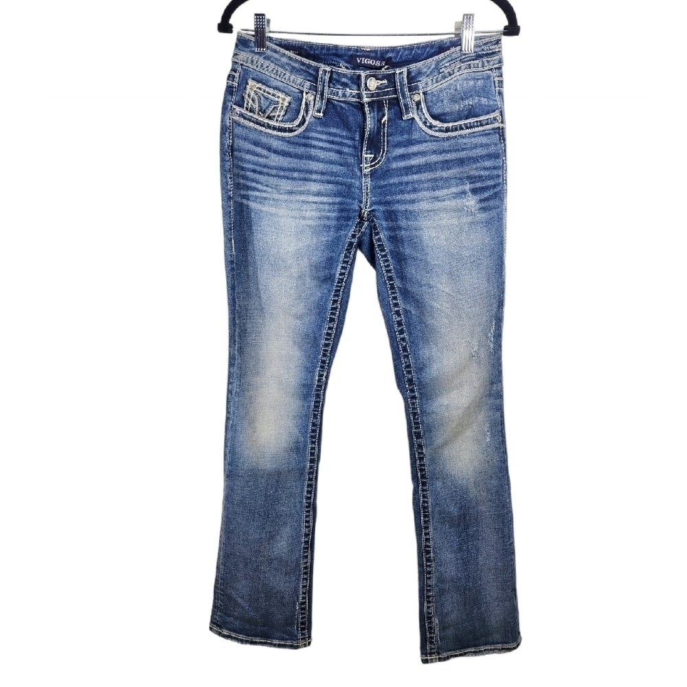 Vigoss Jeans Womens 4 Slim Boots Medium Wash